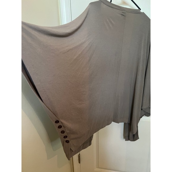 Serena Williams Brown Taupe Open Cardigan Side Buttons 1X Preppy Lounge Travel - Picture 5 of 8